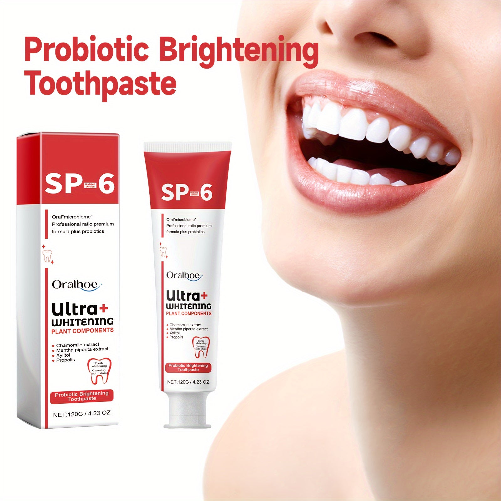120g*4pcs Probiotic Whitening Toothpaste, Oral Cleaning Odor Removal and Teeth Gum Care Toothpaste