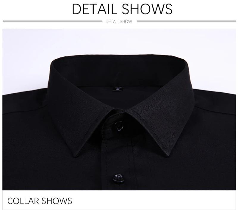 TFETTERS Pink Shirt Men Spring Autumn Mens Long Sleeve Business Shirt Polyester Slim Fit  Formal Dress Shirts for Men Clothing