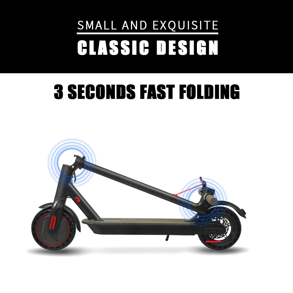 Usa Stock 36V 350W 10.4Ah Long Range Folding E Scooter 8.5 Inch Solid Tire 25 km/h Foldable Electric Scooter for Sale