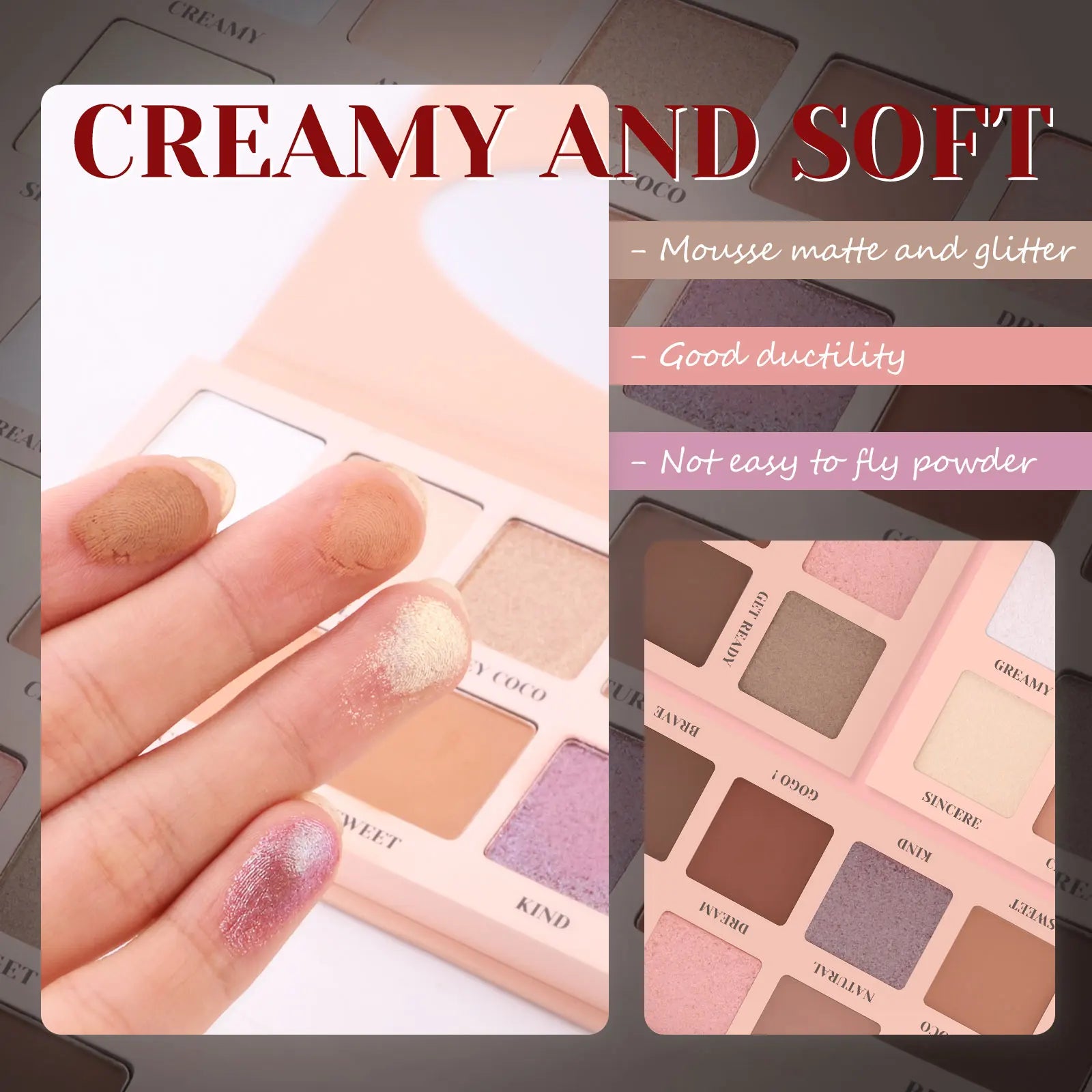 Las Chicas 12-Color Shimmer Matte Eyeshadow Palette Luminous & Metallic Finish Wholesale Pressed Powder Eye Makeup