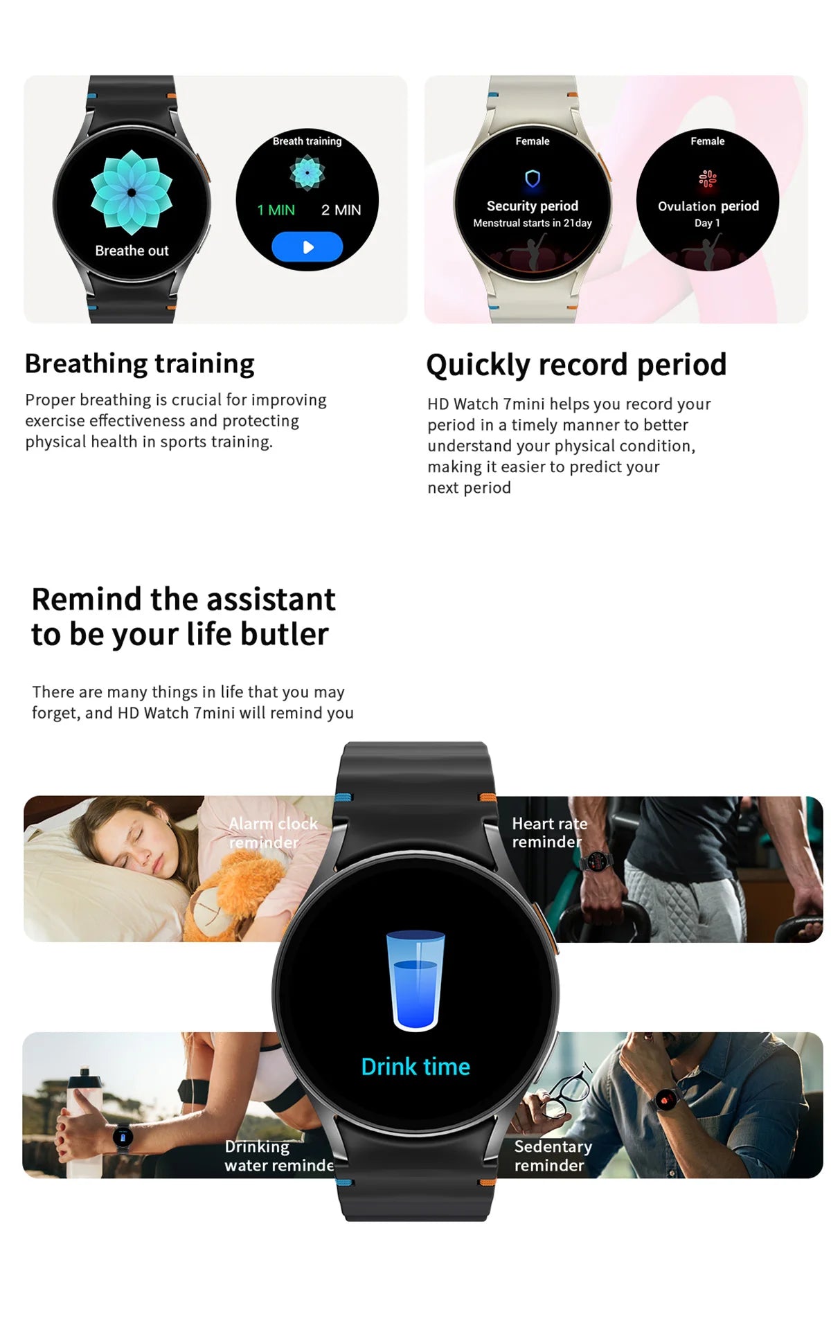 Original For Samsung Galaxy Watch 7 mini Smart Watch Men Women HD AMOLED Voice Call NFC GPS Tracker Sports Watches Custom Dial