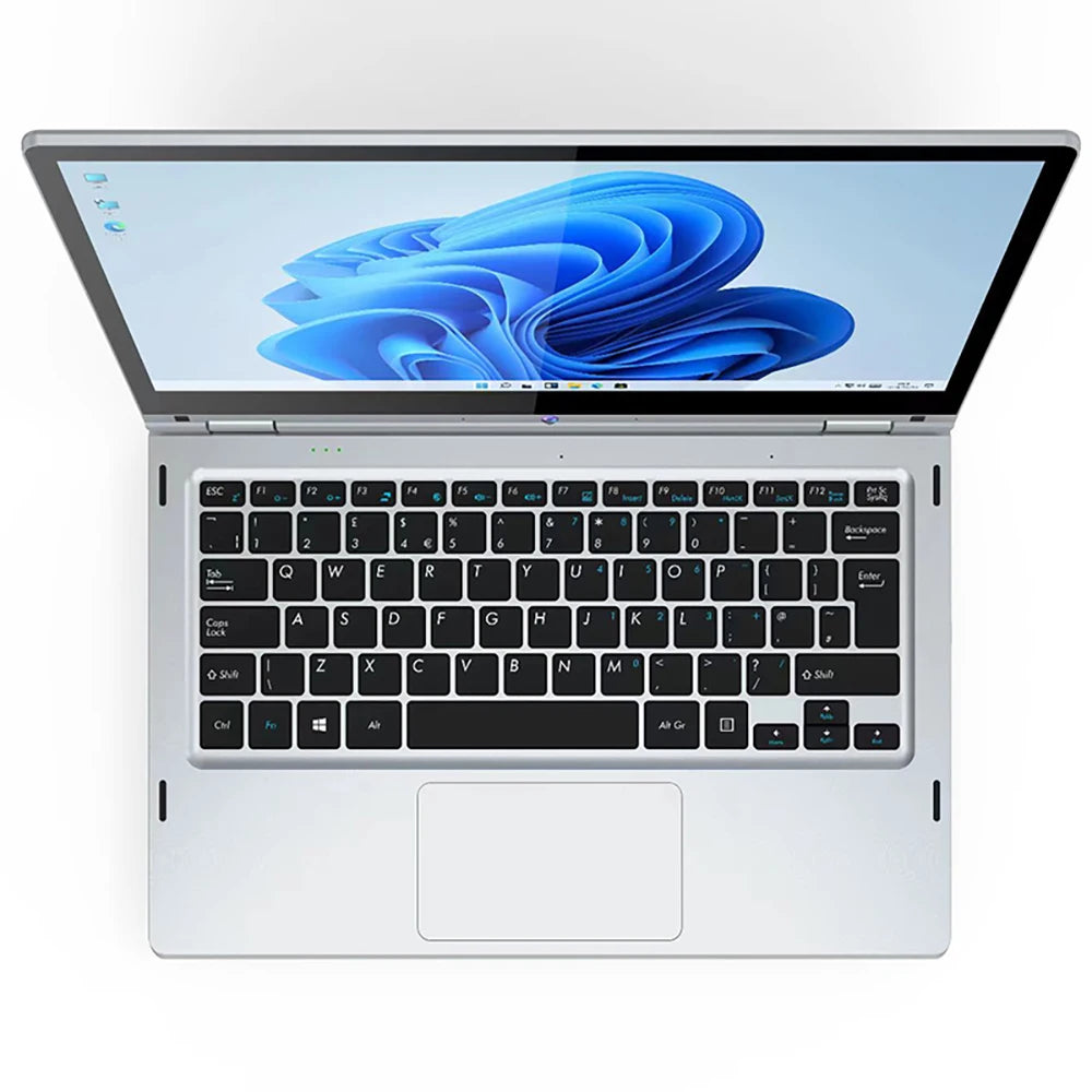Laptop 11.6 Inch Intel Celeron N4020 360° flips HD Camera Touchscreens 6GB DDR4 2TB SSD 4500 mAH 2.8 GHz Lightweight Tablet