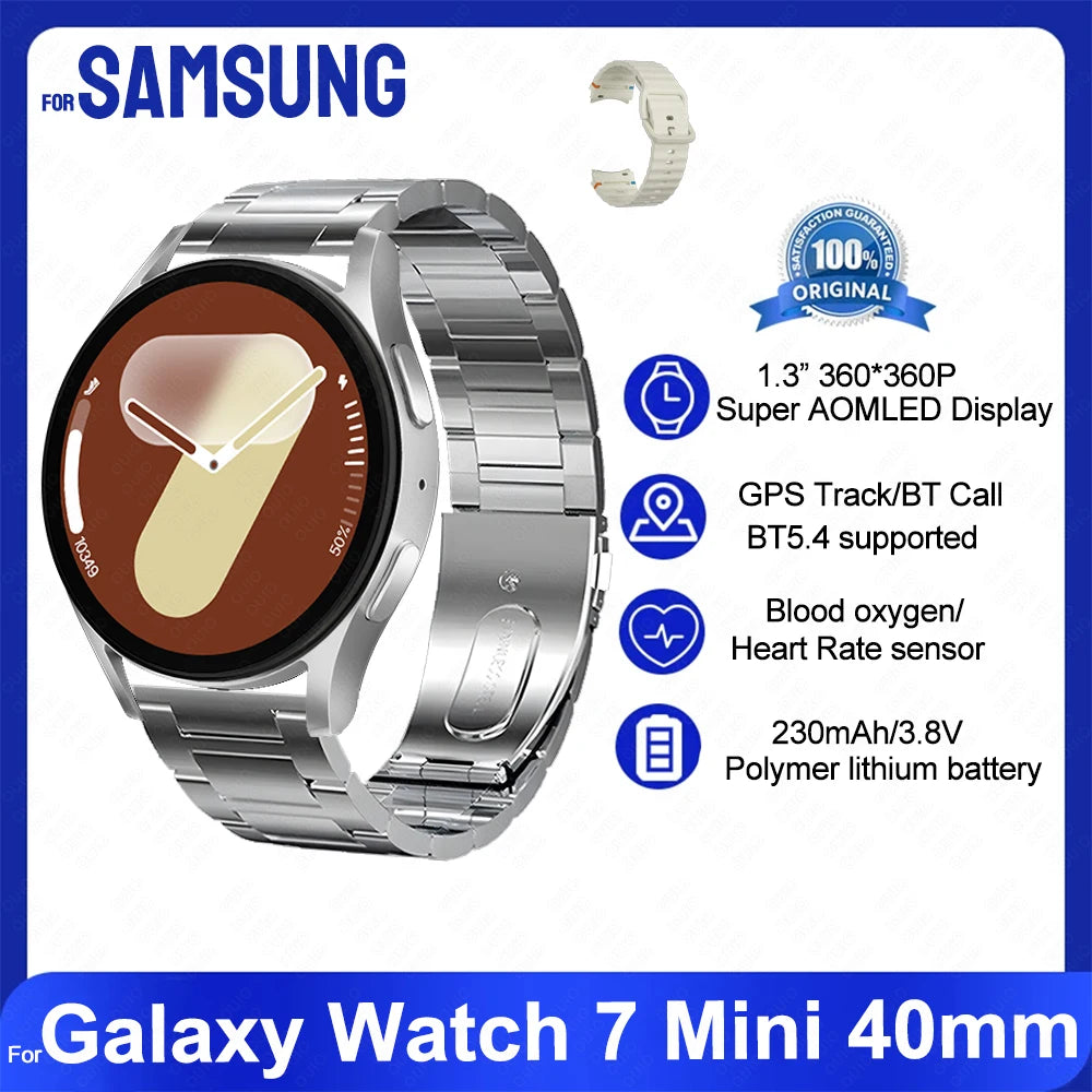 Original For Samsung Galaxy Watch 7 mini Smart Watch Men Women HD AMOLED Voice Call NFC GPS Tracker Sports Watches Custom Dial
