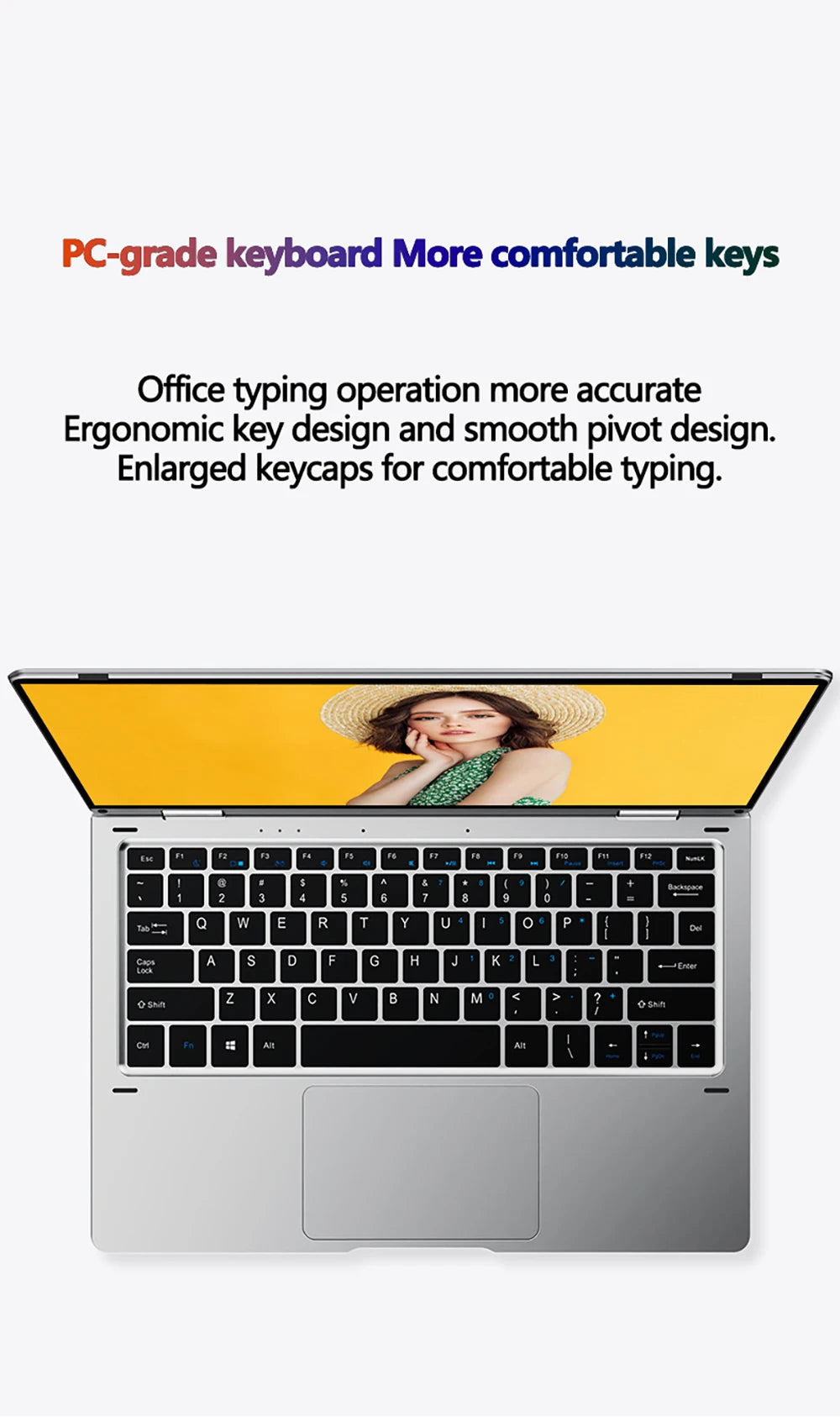 Laptop 11.6 Inch Intel Celeron N4020 360° flips HD Camera Touchscreens 6GB DDR4 2TB SSD 4500 mAH 2.8 GHz Lightweight Tablet