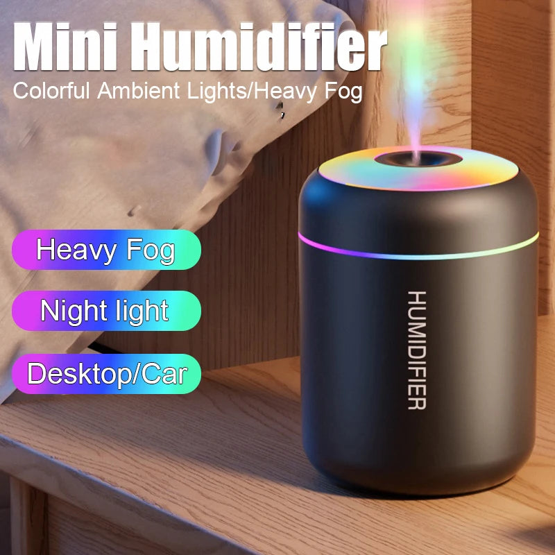Mini Air Humidifier Usb Aroma Diffuser 180ml Essential Oil Purifier Cool Mist Sprayer Car Home Bedroom LED Desktop humidificador