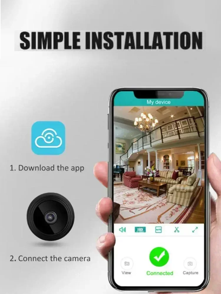 A9 Mini Camera Wifi 1080p HD Wireless Security Monitor For Home Night Version Video Protection Remote Intelligent Camcorders