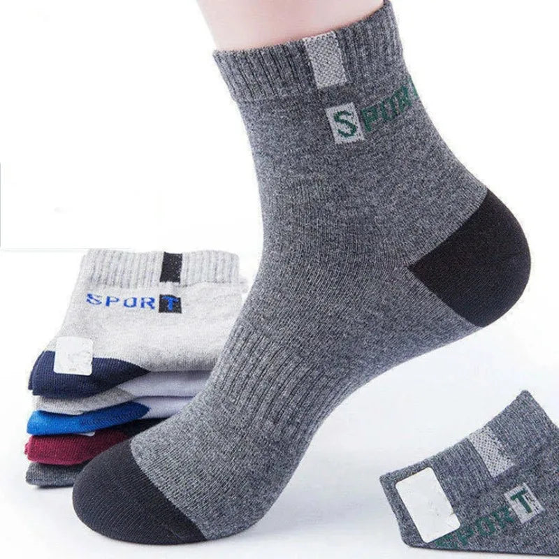 10pairs Breathable Cotton Sports Stockings Men Bamboo Fiber Autumn and Winter Men Socks Sweat Absorption Deodorant Business Sox