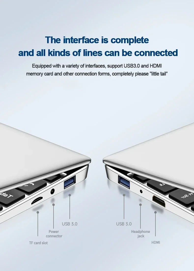 Laptop Computer 14.1" Intel 12GB RAM 1TB 2TB SSD Windows 11 Notebook Office Learn Recreation Entertainment Portable Laptops