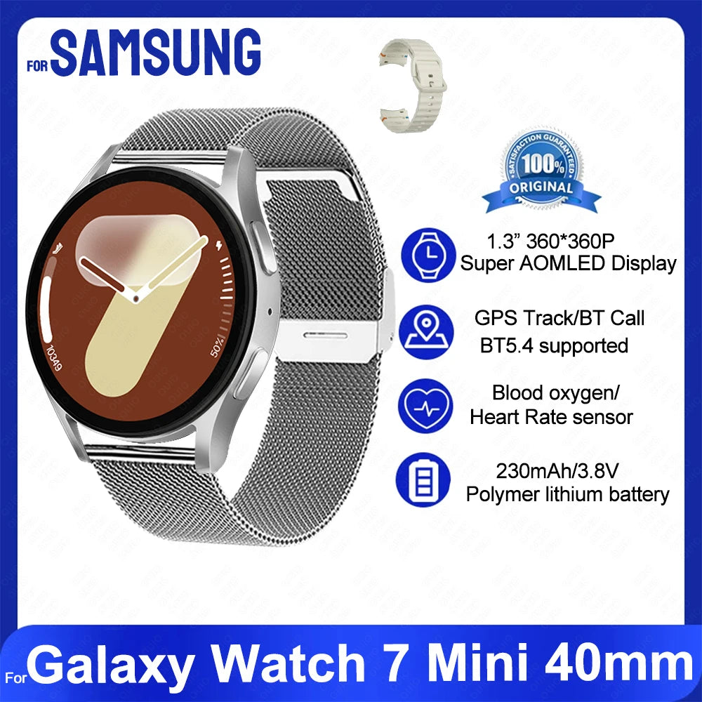 Original For Samsung Galaxy Watch 7 mini Smart Watch Men Women HD AMOLED Voice Call NFC GPS Tracker Sports Watches Custom Dial