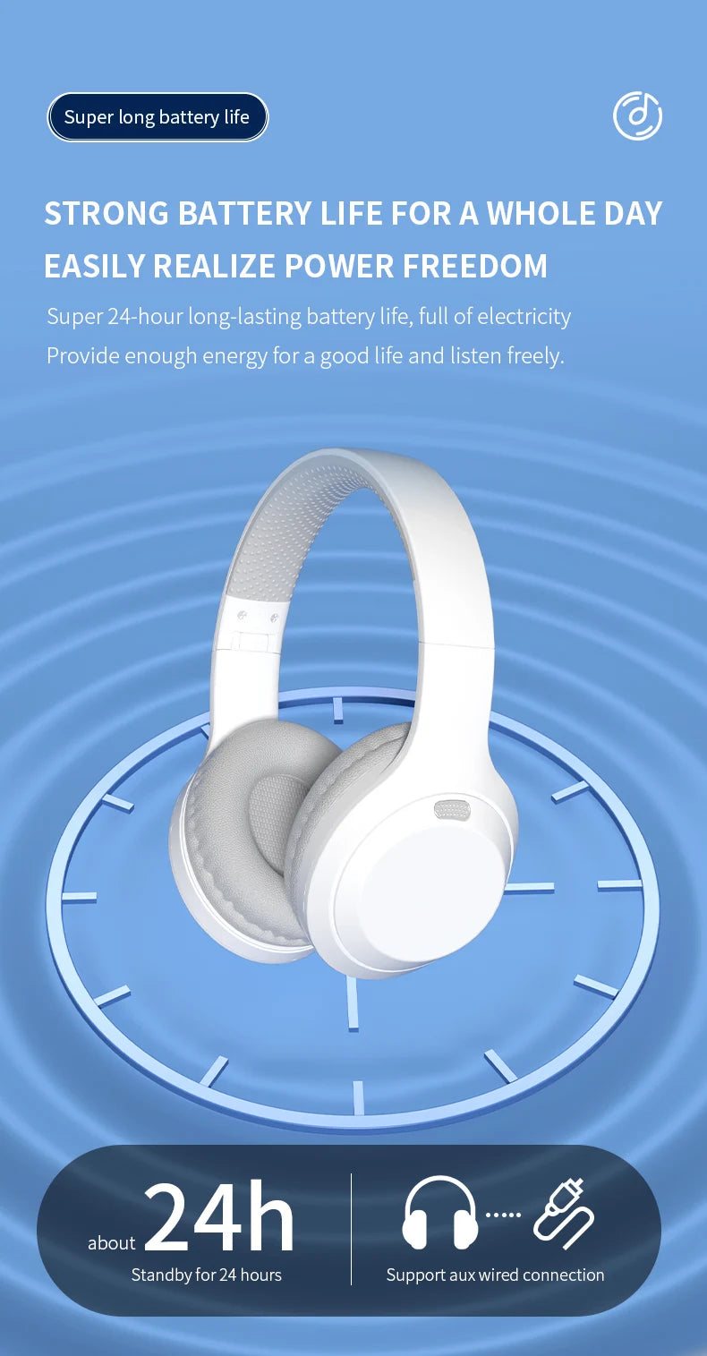Xiaomi 5W Wireless Headphones Bluetooth5.3 Earphones Foldable Earbuds 40mm Driver Game Music Over Ear Stereo Headset With Mic