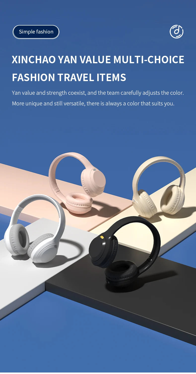 Xiaomi 5W Wireless Headphones Bluetooth5.3 Earphones Foldable Earbuds 40mm Driver Game Music Over Ear Stereo Headset With Mic