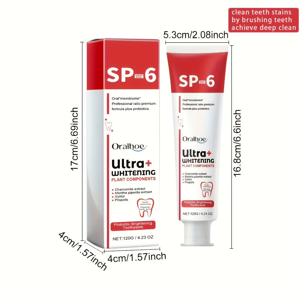 120g*4pcs Probiotic Whitening Toothpaste, Oral Cleaning Odor Removal and Teeth Gum Care Toothpaste